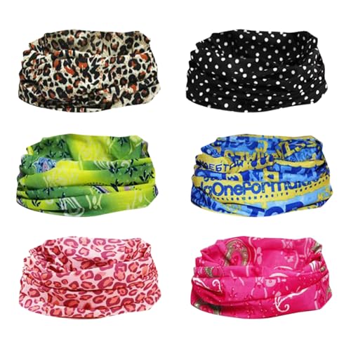 Marine Aurora 6-Piece Seamless Neck Gaiter Set, Breathable Multifunctional Headwear for Cycling, Hiking & Fishing – Moisture-Wicking Sports Face Cover with UV Protection