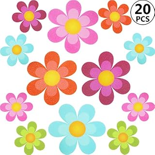 Non slip Bathtub Stickers Adhesive Decals with Bright Colors, Daisy Bath Treads