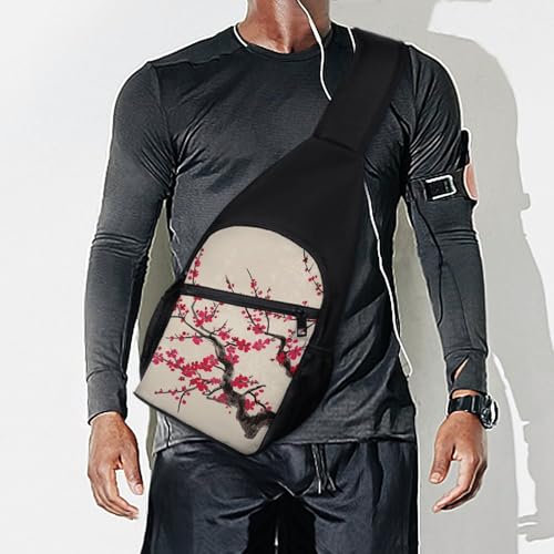 Sling Bag para Hombre y Mujer con Estampado Floral Japonés miniatura 7