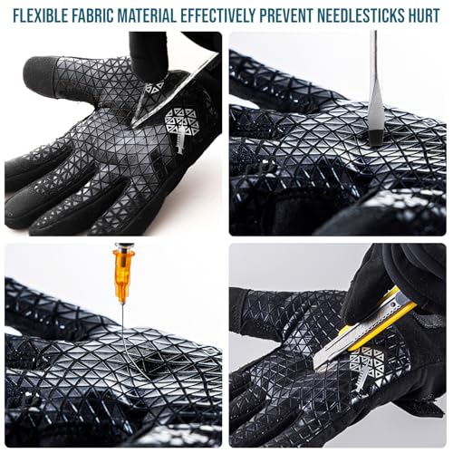 Image of TAILI 2-Pair Level 3 Needle, Level 5 Puncture and A7 Cut Resistant Gloves M | Lightweight, Grip Enhanced, Breathable, Touchscreen Compatible, Law Enforcement, Innovative Heavy Duty Work Gloves for Men