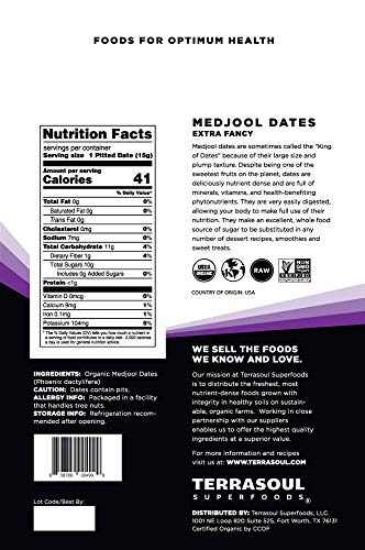 Terrasoul Superfoods Organic Medjool Dates 2Lb + Organic Pitted Medjool Dates 1.5Lb Bundle #TOP1