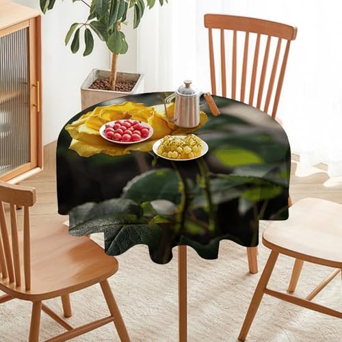 Nappe ronde 152 cm Growing imperméable et antitache pour table - 7