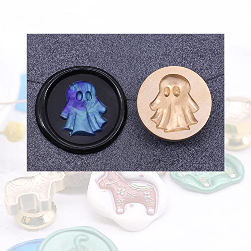 3D Embossed Retro Brass Wax Seal Stamp Head with Wooden Handle, Sealing Kit for Wedding Letter Invitation Sealing DIY Envelope Embellishment, Greeting Card, Gift Packaging, 20-30mm