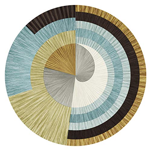 WJW-DT Alfombra Redonda Moderna de Estilo Simple Alfombras geométricas de 8 tamaños Sala de Estar Cocina Dormitorio Cocina Área de la habitación de los niños Alfombra Oro Gris Negro-80cm