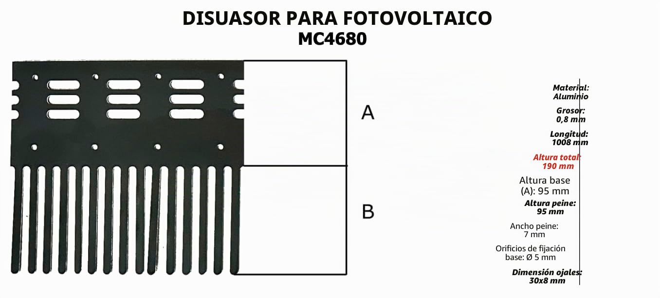 Protección aireada para fotovoltaico, disuasor para palomas. (10)