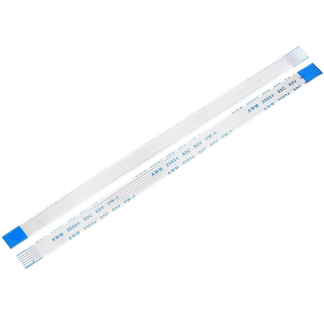 ffc ribbon cable 6 pin 1mm pitch type-b,300mm length | flat flexible fpc flex cable for lcd display, laptop, printer, camera, pcb repair & diy electronics | pack of 1