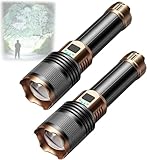 Gloryboom Flashlight, Rechargeable 1097 Flashlight Strong Light 5 Modes, Portable Ultra Long Endurance Lighting For Camping, Home, Inspection, Repair, Tool Gifts For Men (2pcs)
