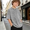 BIBOKAOKE Boys' T-Shirt with Crew Neck - Water-Tinted Worn Top in Streetwear Style | Simple Versatile Short Sleeve Shirt for Leisure and Everyday Use #1