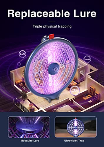 4 In 1 Bug Zapper Rackets Fly Swatter Mosquito Zapper, Tryast Electronic Pest Exterminator, Light Fly Insect Traps Killer, Emergency Flashlight, Mosquito Attractant Lure For Indoor Outdoor Camping #TOP4