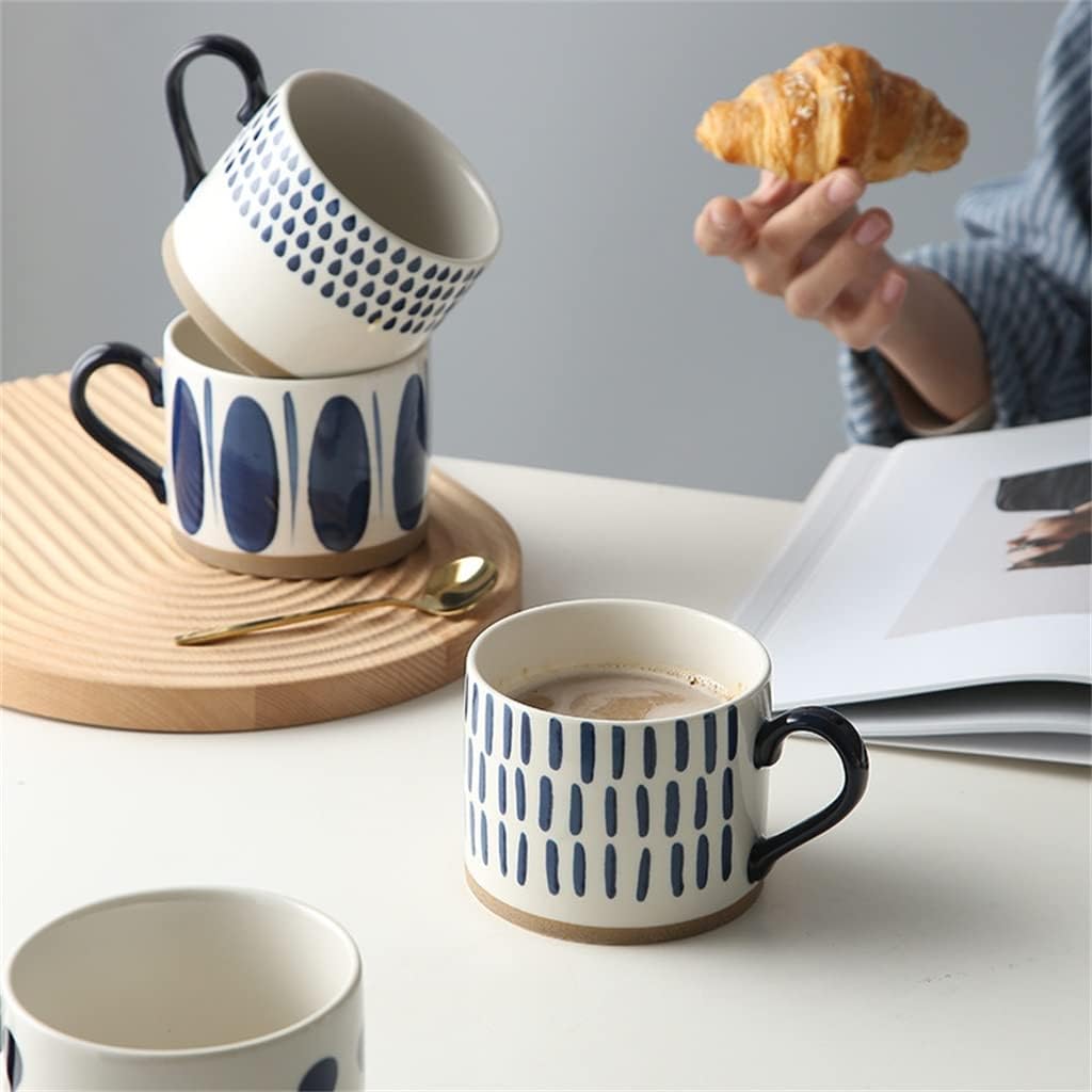 Ceramic Mugs Hand-painted Coffee Cups For Home Office Shop Party Tea Milk Handle Drinkware(D)