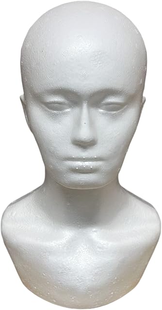 ICAN LONDON POLYSTYRENE FEMALE DUMMY MANNEQUIN HEAD MEDIUM FOR HATS,WIGS, DISPLAYS