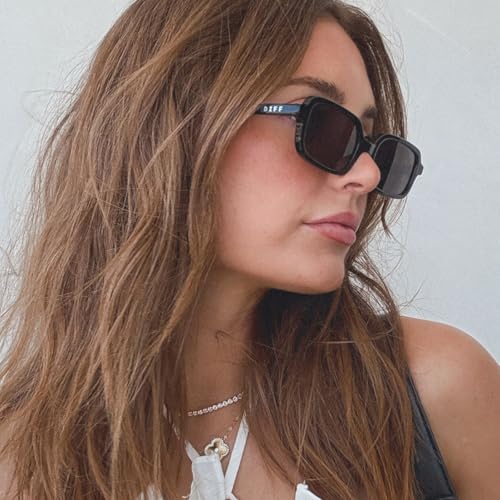 DIFF Aspyn Ovard Elle Oval Sunglasses for Women UV400 Protection, Black + Grey4
