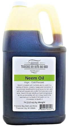Neem oil, Virgin - Cold Pressed, 7-pound-Gallon Safety 112 oz. by weight sealed container Used for Soap making, lotions, and dog shampoo as well as gardening.