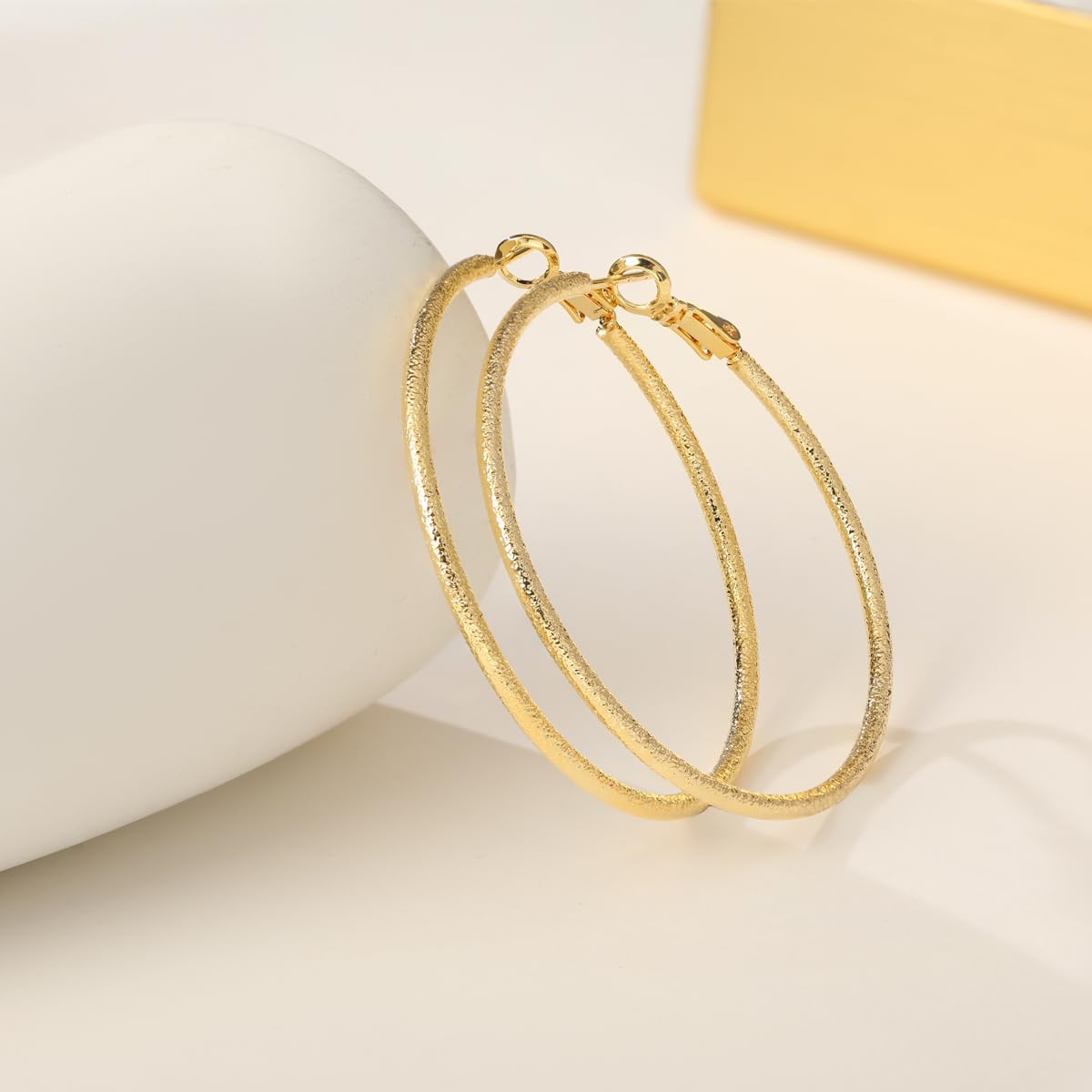 14K Gold Hoop Earrings for Women Stunning Oversized Gold Hoop Chunky Earrings for Women Elegant Thin Gold Hoops - Image 4