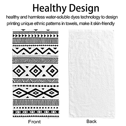 Vantaso Bath Hand Towels Set Of 2 Ethnic Boho Style，Soft Absorbent Washcloths Towel For Bathroom Kitchen Hotel Gym Spa #TOP3