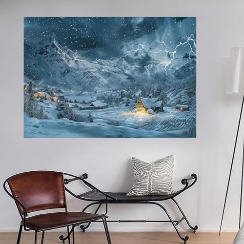Tableaux decoration murale salon 70x90cm toile paysage abstrait moderne - 2