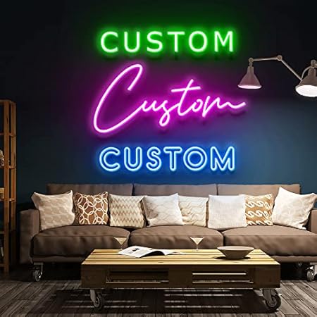 WMAT Custom LED Neon Signs for Bedroom Wall Decor Personalized Neon Lights for Wedding Decor or Bar Decor (1 Line Text, 10“)