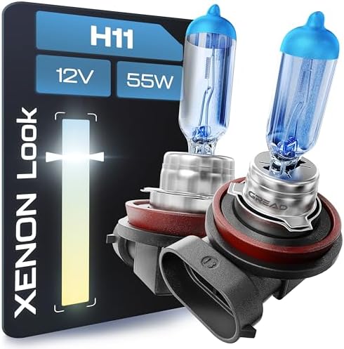 Gread - 2x H11 Halogen Lampensatz Xenon Look - super white - 8500k 55W - E-Prüfzeichen
