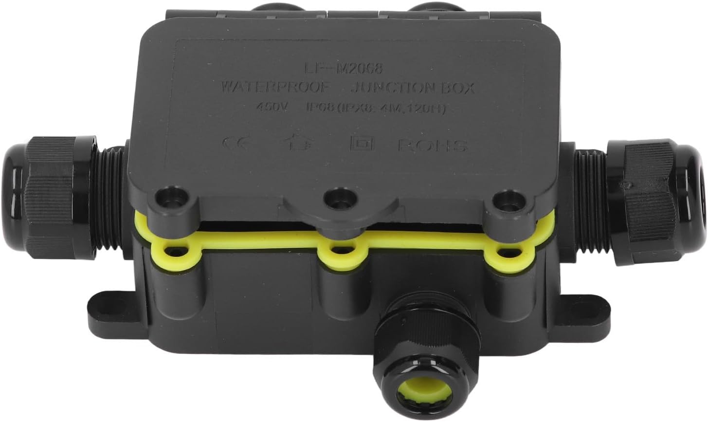 External Junction Box, IP68 Underground Electrical Box with PA66 Plastic Cover, Silicone Sealing for Outdoor Lighting Projects