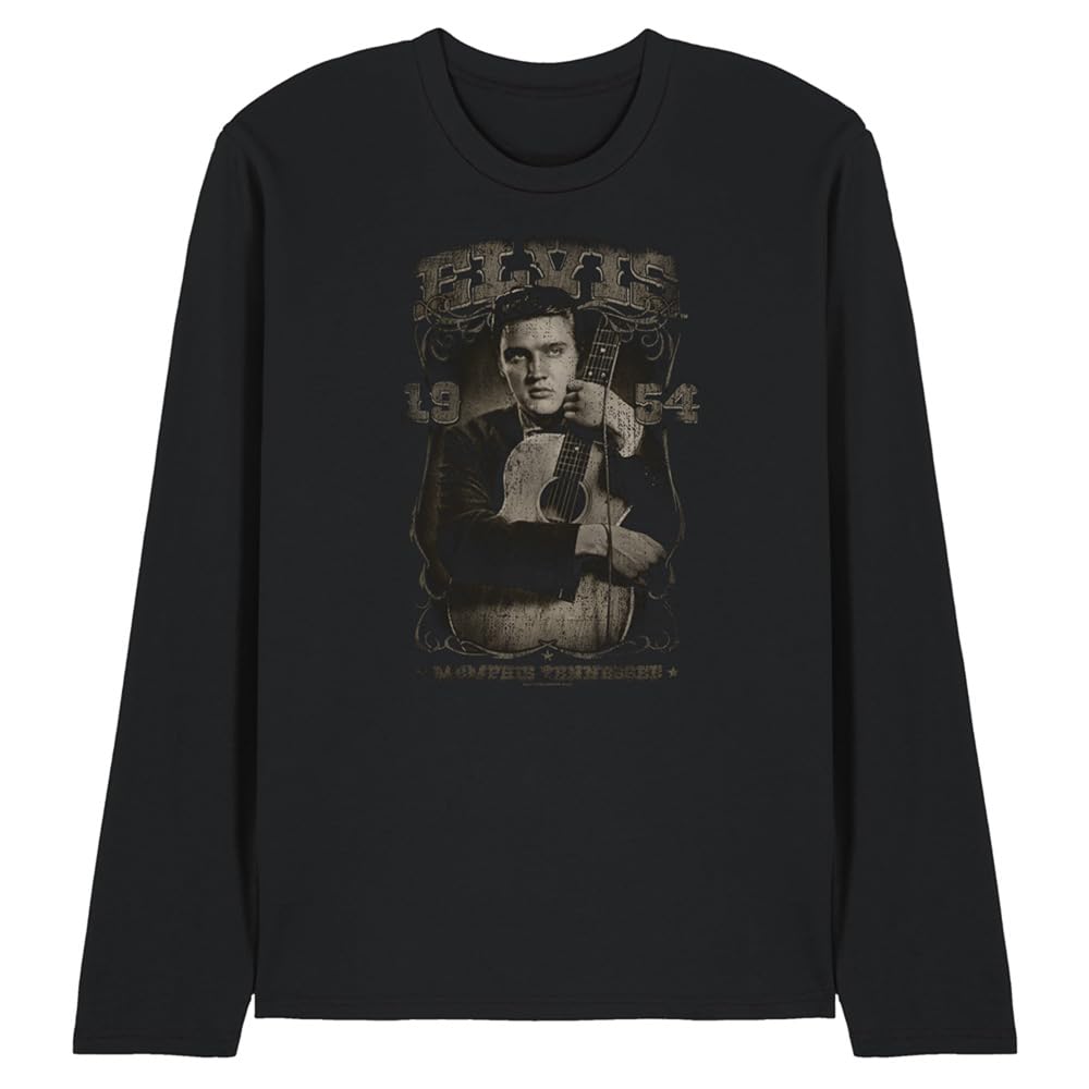 Elvis Presley 1954 Unisex Long Sleeve T Shirt, Black, Medium