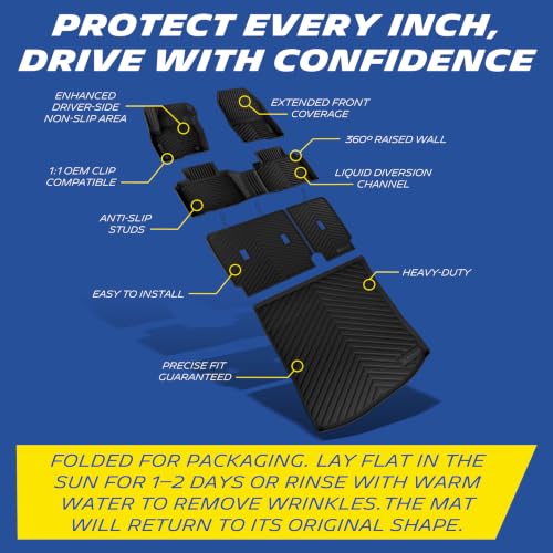 Image of Michelin Vehicle Mats for 2015-2024 Ford Edge (6 Piece) | SE /SEL /SEL Plus /Sport /ST /ST-Line /Titanium, Custom Fit, Non-Slip, All-Weather TPE Liner, Premier A