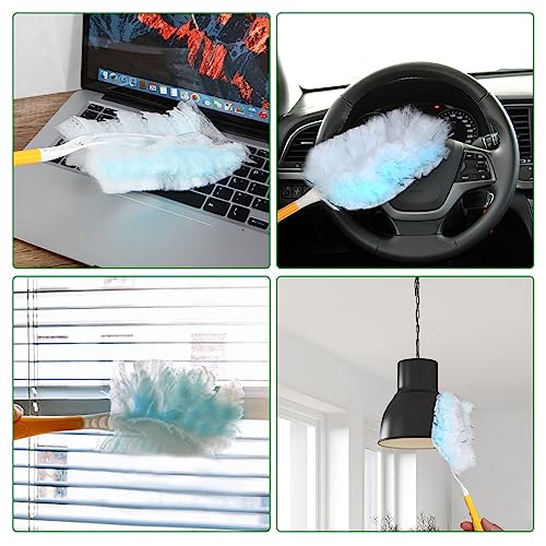 Image of Duster Refills,Static Dust Removal Brush Disposable Replacement Head Compatible with Swiffer Duster Refills for Electronics, Furniture, Blinds, Ceiling Fans (Blue, 30 PCS)