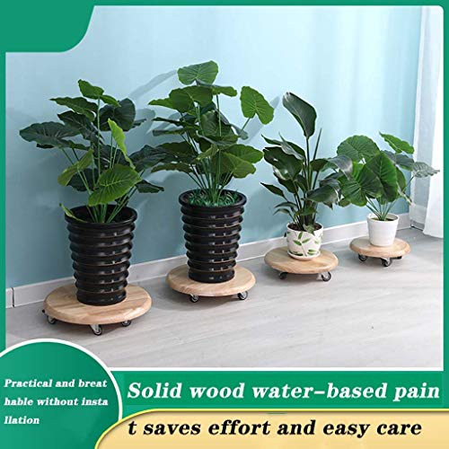 Ahxf Planter Caddies Plant Caddy 14.1In Wooden Heavy Duty Wooden Plant Caddy Rolling Plant Dolly ，Load Bearing:90-110Kg For Indoor, Outdoor, Home, And Garden (Color : Orange, Size : 36Cm) #TOP5