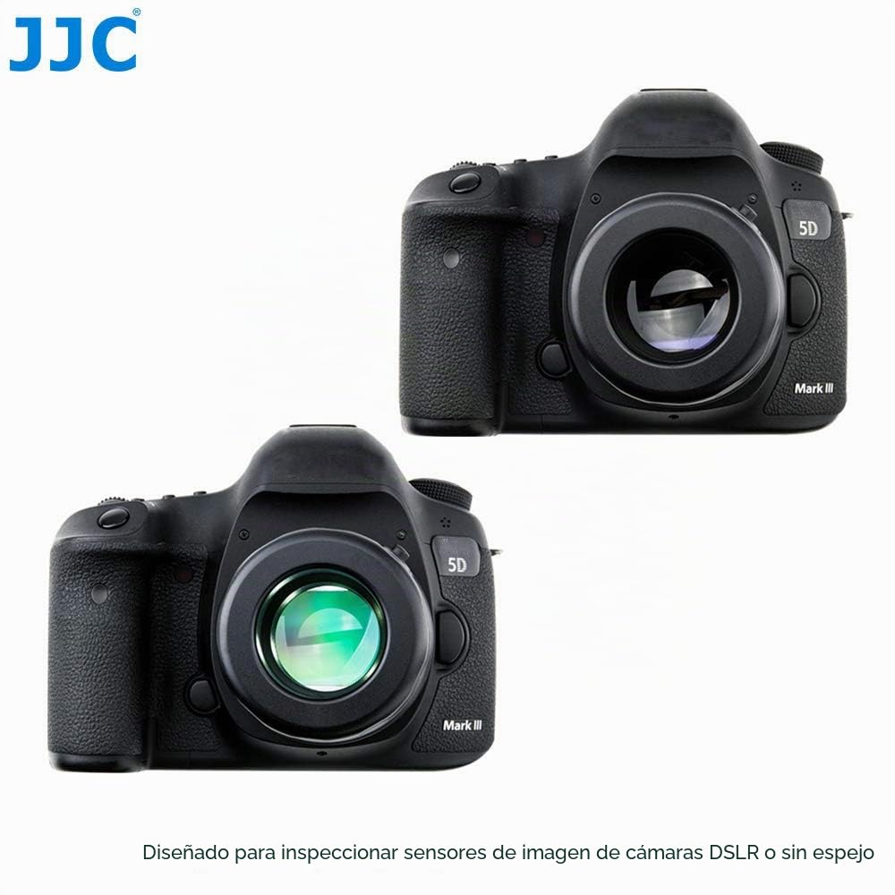 JJC Lupa del Sensor con Aumento de 7X y LED Ultrabrillantes para Cámaras DSLR/Mirrorless