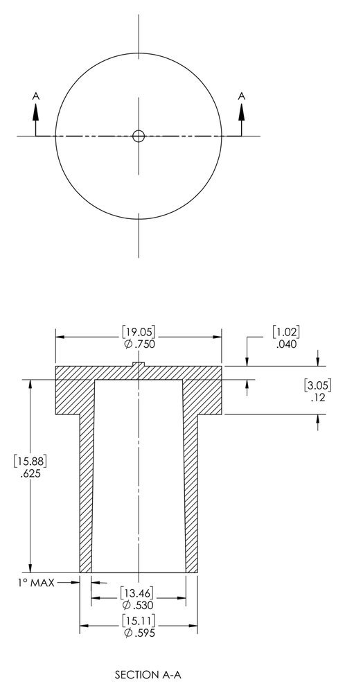 Caplugs ZAS13818AQ1 Plastic Electrical Connector Dust Cap AS138-18A, PE-LD, Meets New SAE Aerospace Specification AS85049/138. Please See Drawing., Yellow (Pack of 200)