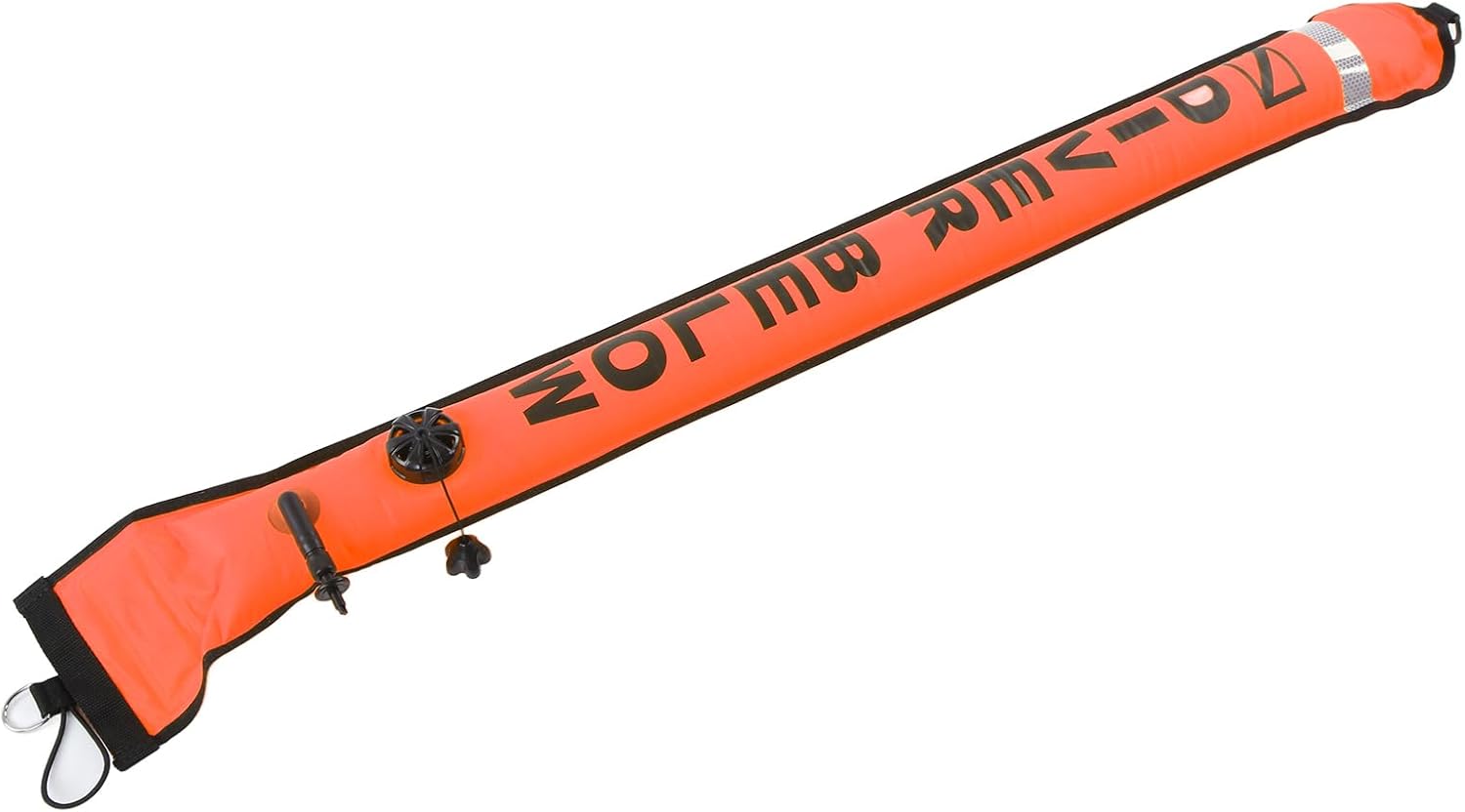Scuba Diving Surface Marker Buoy 120x15cm High Visibility Inflatable Signal Tube with Reflective Strips and Explosion Proof Valve
