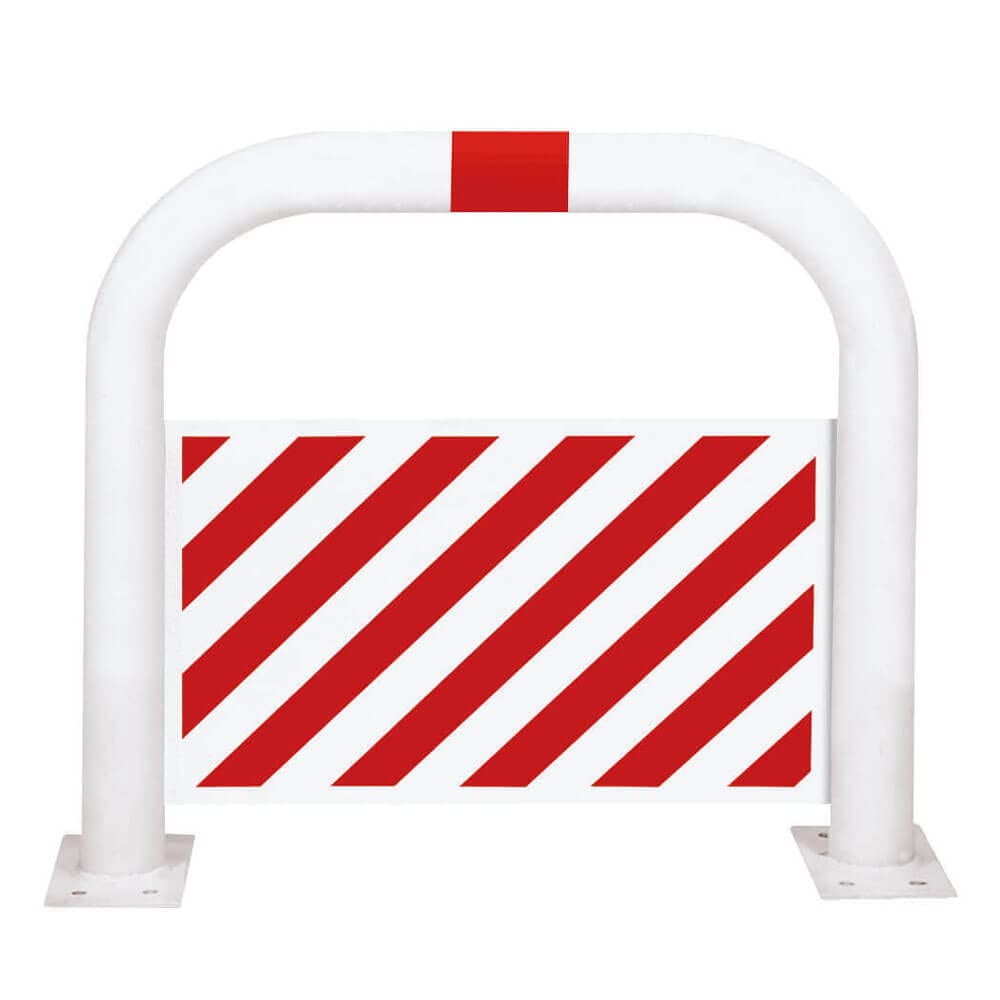 ROBUSTO Rammschutzbügel, Unterfahrschutz, r/w, aufdübeln, Stahl, 75 x 65 cm, Art.-Nr. 99487 | Rammschutzbügel | Rammschutz | Wandschutzbügel