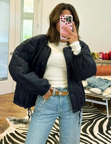 Rixiland Cozy Cropped Black Quilted Jacket for Women – Your Go-To Lightweight Puffer for Chilly Days! - Image 4