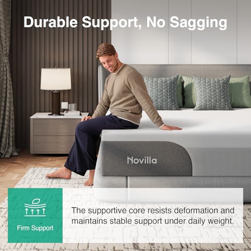 Image of Novilla Bliss Cooling Queen Size Mattress, 12 Inch Gel-Infused Memory Foam Mattress Queen Size in a Box with Cool-Touch Nylon Cover, Pressure Relief & Body Support with CertiPUR-US Certified Foam