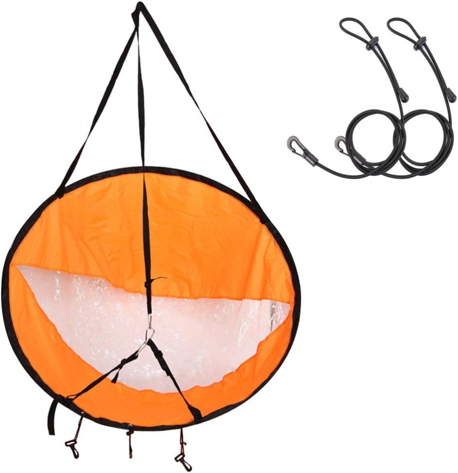 Wakauto 1 Set Kayak Wind Sail Portable Folding Kayak Paddle Board Accessories Wind Down Wind Sail Kit for Canoes Boats Kayaks, 108X108CM, Orange