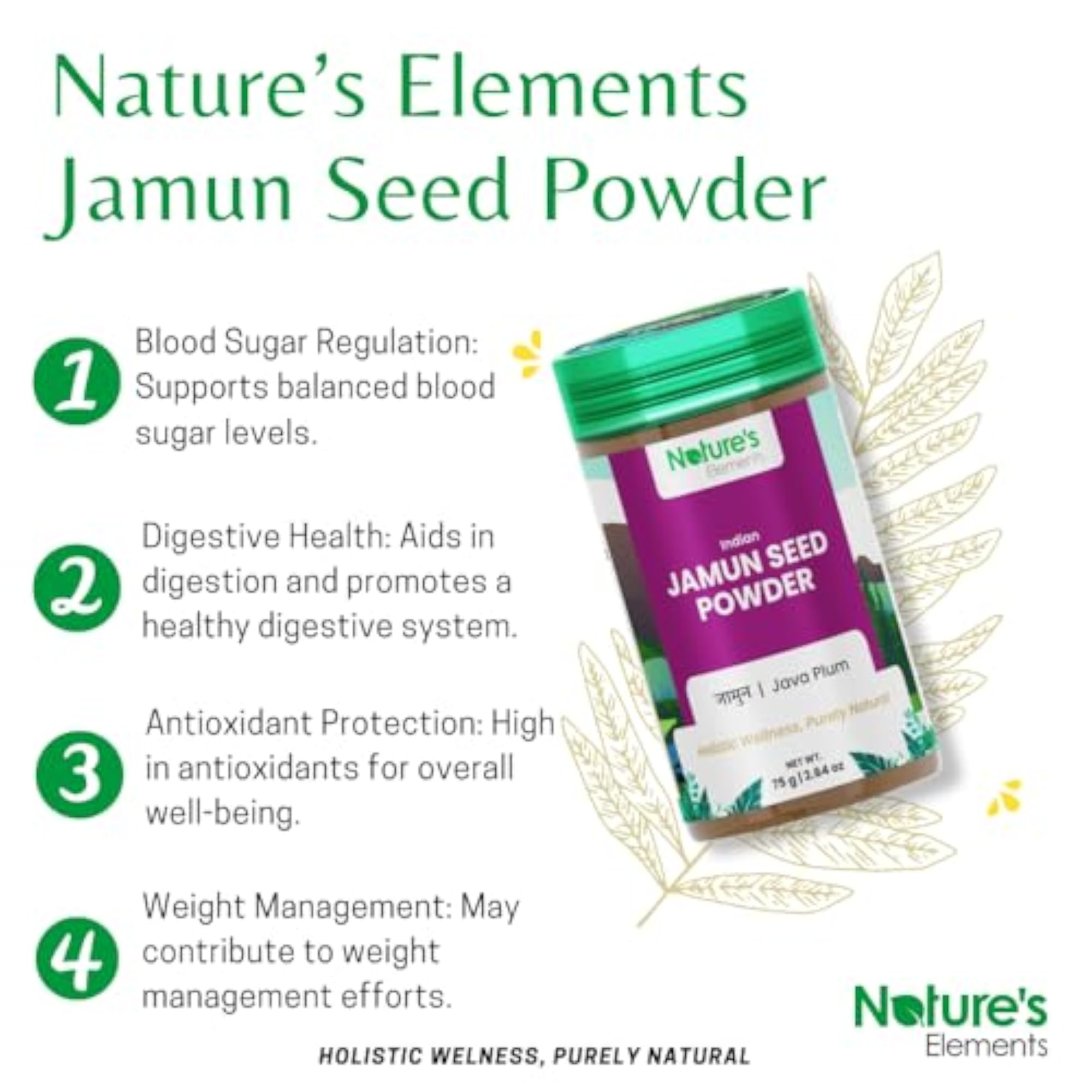 Nature's Elements Jamun Seed & Shatavari Powder, 160g