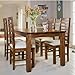 SONA ART & CRAFTS Modern Furniture Solid Sheesham Wood Dining Table 4 Seater Dining Table Set with 4 Cushion Chairs Dinner Table Set for Dinning Room Home Hotel and Office (Natural Finish)