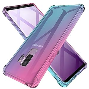 Galaxy S9 Plus Case Clear Cute Gradient Shockproof Bumper Protective Cell Phone Back Cover for Samsung Galaxy S9+ Soft…
