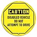 Accuform KDD823 STOPOUT Vinyl Steering Wheel Message Cover, OSHA-Style Legend"Caution Disabled Vehicle DO NOT Attempt to Drive", 20", Black on Yellow