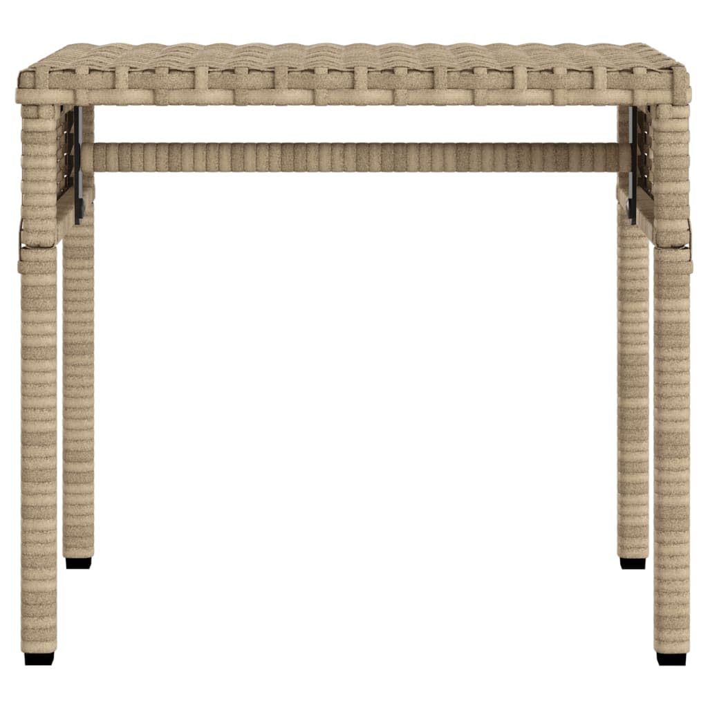 Rantry Lettino Prendisole con Baldacchino e Tavolino Beige Polyrattan,Arredo,Lettini Prendisole, Divano Letto Mobili, Lettino da Piscina, Lettino Prendisole da Giardino d