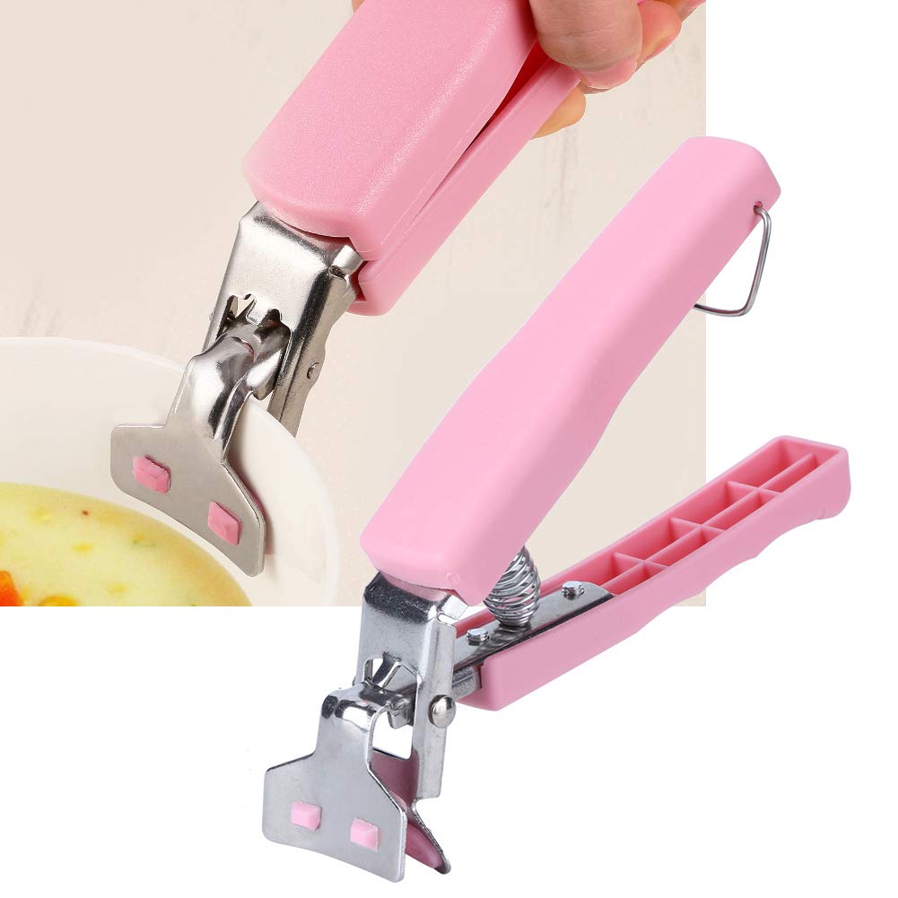 Ejoyous Abrazadera para Platos, Clip para Cuencos de Acero Inoxidable, 17,5 X 4 Cm, con de Resorte, Agarre de ABS para Levantar Platos Calientes, Cuencos, Cestas de de Horno Microondas, Freidora y