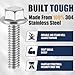 Zonon 50 Pcs 1/4-20 x 1 Inch Flanged Stainless Steel Bolts, 304 Flange Hex Head Bolts, Hexagon Screws with Reinforced Box, Fully Threaded, for Industrial, Marine Applications(Silvery)