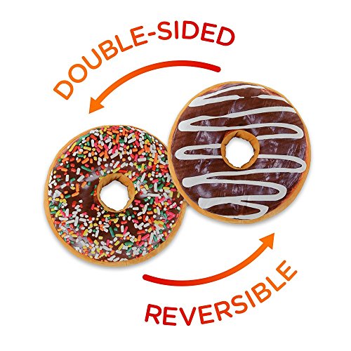 Cheer Collection Round Donut Pillow | 2-In-1 Reversible Super Soft Microplush Doughnut Pillow - Chocolate Glaze, Rainbow Sprinkles #TOP1