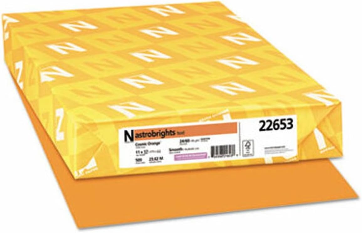 Astrobrights 495470 Astrobrights Multipurpose Paper 24 lbs 11-Inch x 17-Inch Cosmic Orange