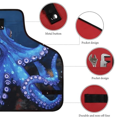 Delantal de trabajo impermeable con 8 bolsillos para hombres y mujeres miniatura 3