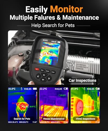 Image of Thermal Camera 640x480 Visual 256X192 IR Pixels Upgraded Thermal Imaging Camera Dual-Light Fusion,-4 to 1022F Handheld Thermal Imager,for HVAC Leak Detection,Car Maintenance