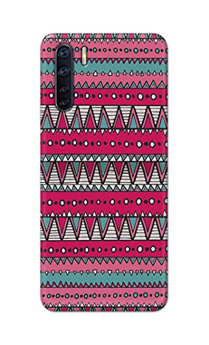 Image of Printed Hard Back Cover Case for Oppo F15 | Oppo F15s | Oppo A91 | Oppo Reno 3 4G Back Cover (Geometric Vintage Pattern) -1803