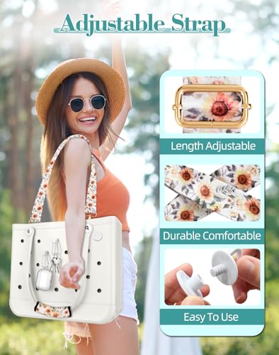 Bag Strap Crossbody Charms for Bogg Bag Accessories - Neoprene Luggage Handle Wrap & 2 Key Holders2