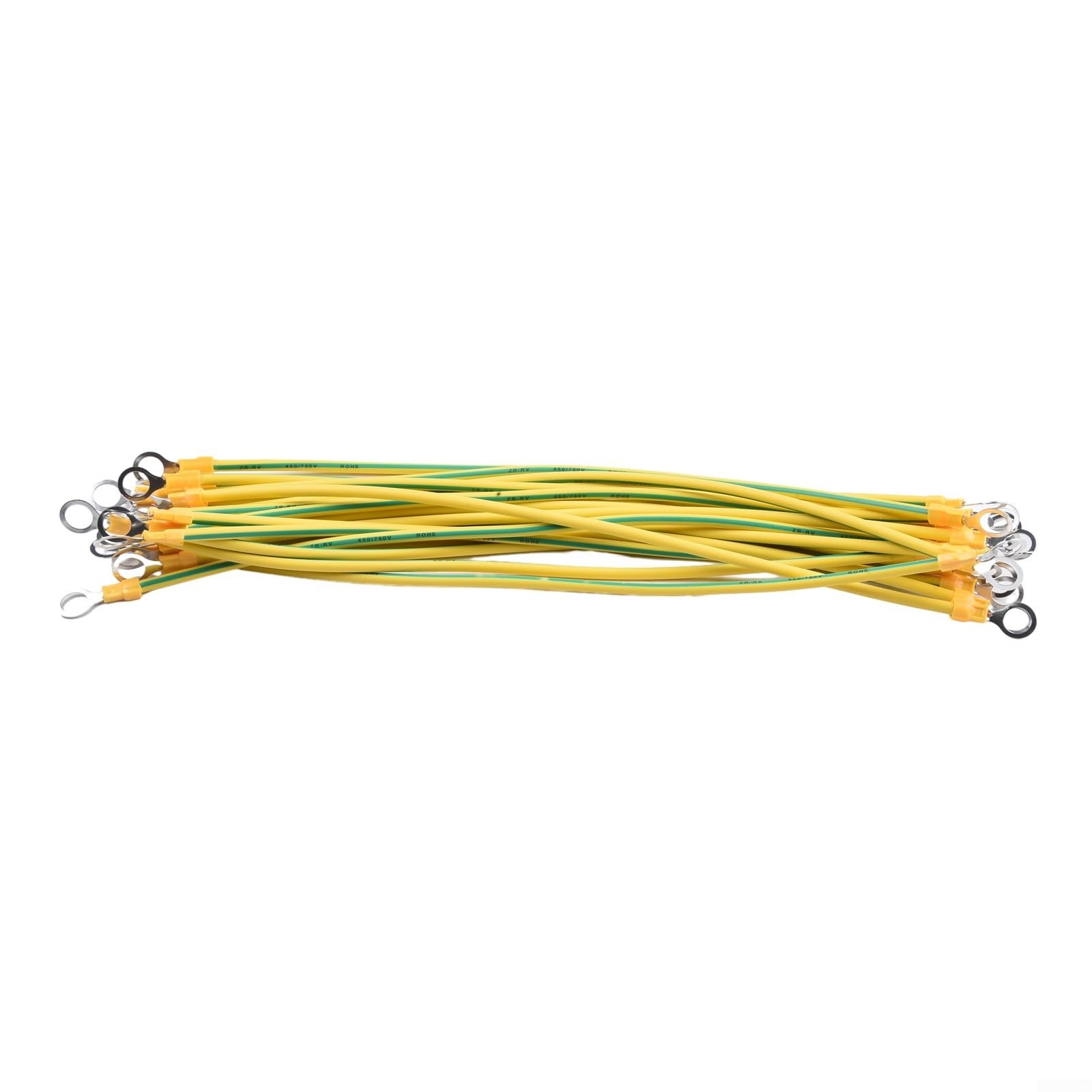 RiseNova BVR Solar PV Ground Wire with Terminals 10 12 14 AWG Flexible Copper Earth Cable for Photovoltaic Panel System Installation (4mm2-30CM)