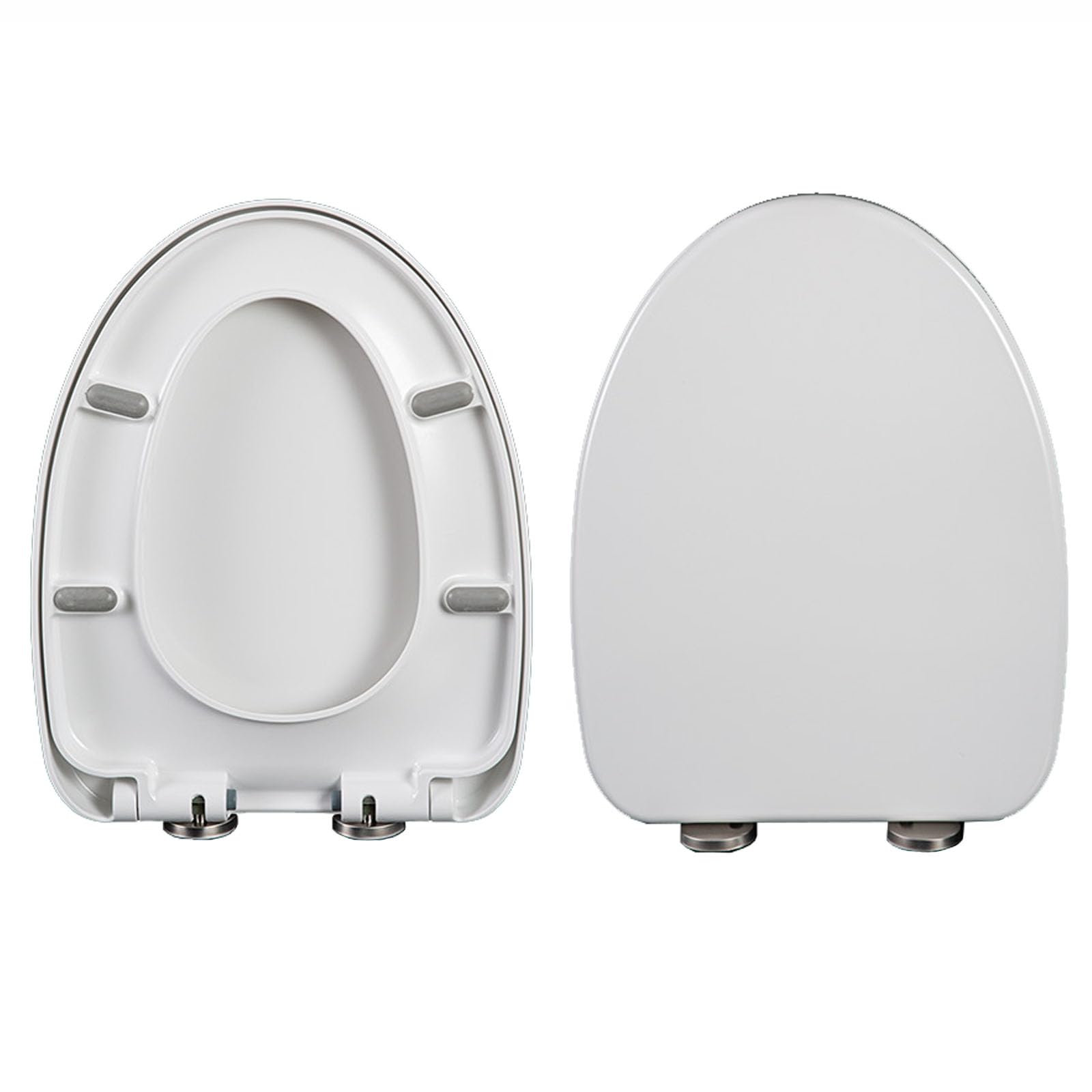 Giural White Elongated Toilet Seat Soft Close - V Shaped Bathroom Bowl Toulet Seats Quick Release For Easy Cleaning,Urea-Formaldehyde Material, Loo Toilet Seat With 360° Adjustable Hinges, 37X46cm