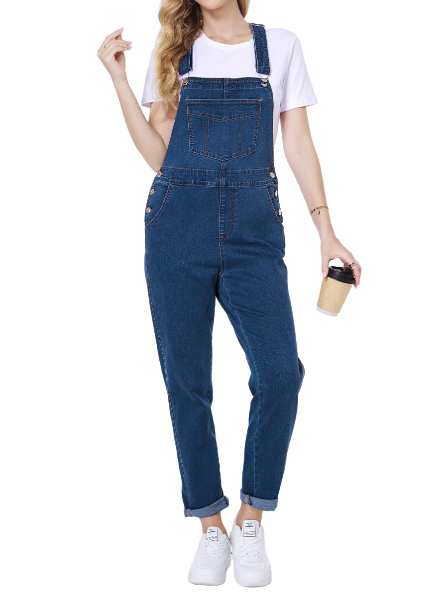 Acydar Women's Stretch Boyfriend Bib Overalls